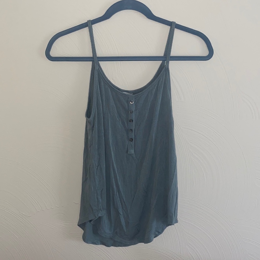 Blue flowy tank
